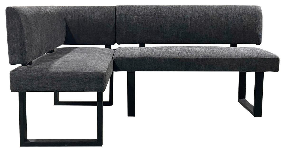 ECKBANK 125/181,5 cm  in Grau, Schwarz  - Schwarz/Grau, Design, Textil/Metall (125/181,5cm) - MID.YOU