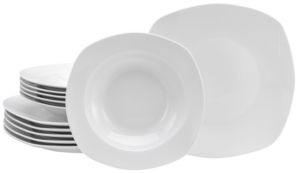 TAFELSERVICE Weiß Amelie weiss 12-teilig  - Weiß, Keramik - Creatable