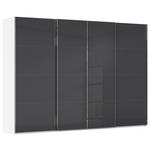 SCHWEBETÜRENSCHRANK  in Schwarz, Weiß  - Chromfarben/Schwarz, Design, Glas/Holzwerkstoff (316/223/68cm) - Novel