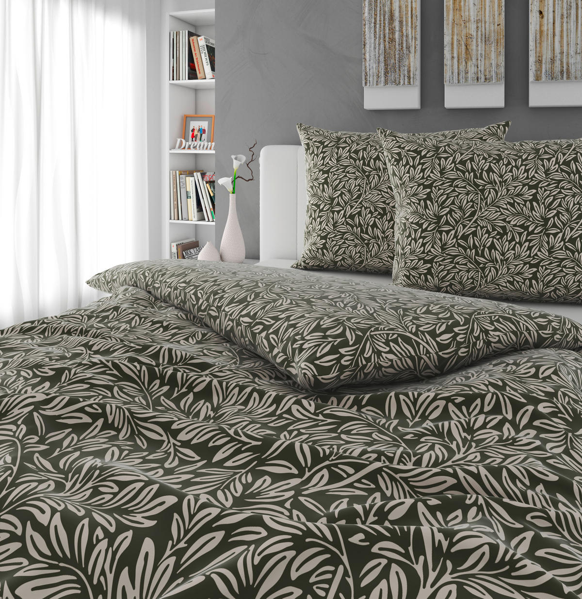 Lenjerie De Pat 200/220 cm  - verde, Design, textil (200/220cm) - Novel