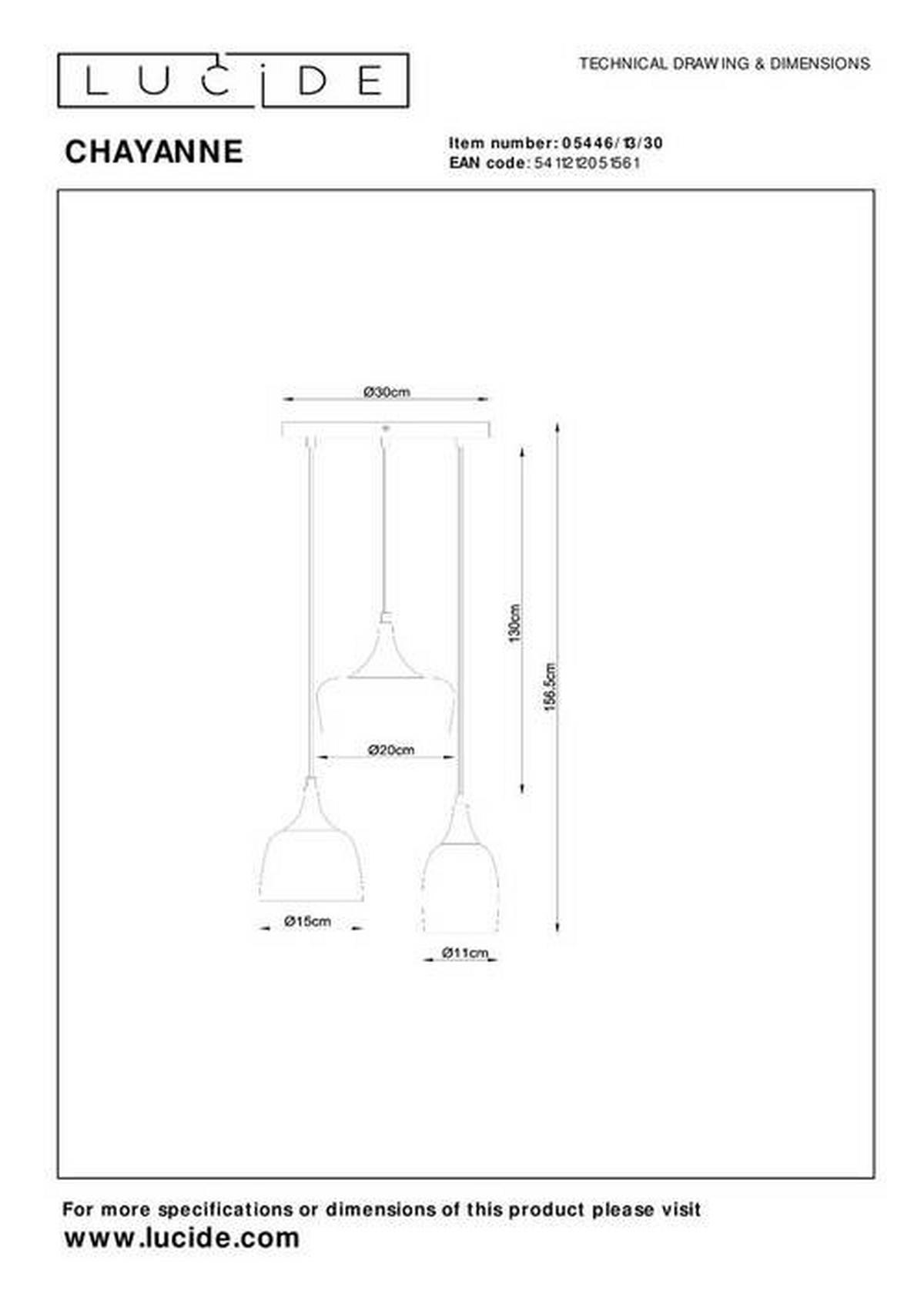 PENDELLEUCHTE CHAYANNE 30/30/150 cm   - KONVENTIONELL, Metall (30/30/150cm) - Lucide