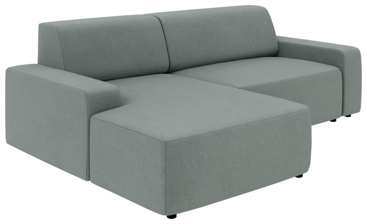ECKSOFA in Struktur Grau  - Schwarz/Grau, Modern, Kunststoff/Textil (162/246cm) - Trendmanufaktur