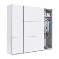 SCHWEBETÜRENSCHRANK 222/210/61 cm 2-türig Weiß  - Alufarben/Weiß, Design, Holzwerkstoff/Metall (222/210/61cm) - Ti'me