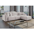 ECKSOFA in Velours Hellgrau  - Chromfarben/Hellgrau, KONVENTIONELL, Kunststoff/Textil (293/195cm) - Carryhome