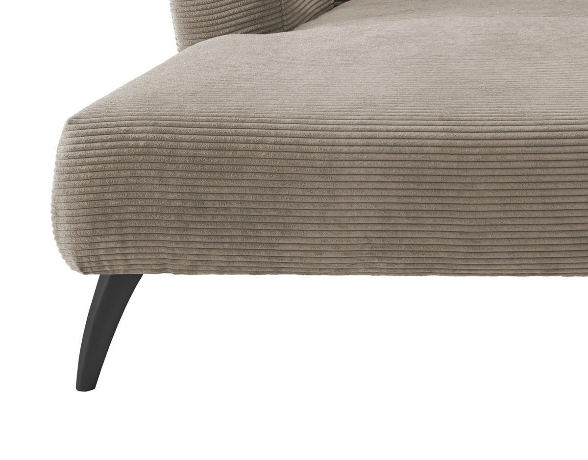 ECKSOFA Graubraun Cord  - Graubraun/Schwarz, MODERN, Holz/Textil (160/264cm) - MID.YOU