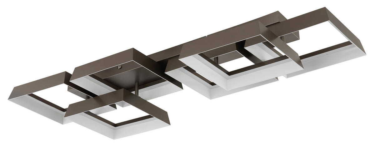 LED-DECKENLEUCHTE 102/35/12,5 cm   - Braun/Weiß, Design, Kunststoff/Metall (102/35/12,5cm) - Globo