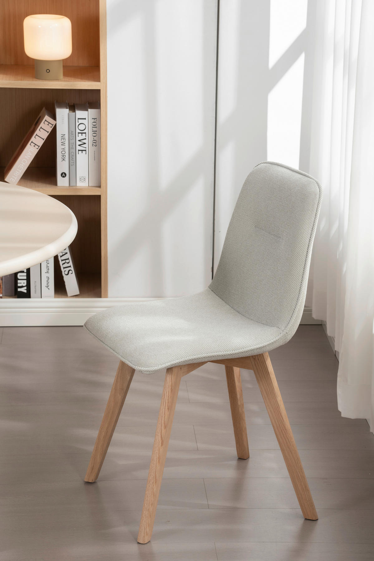 STOLIČKA, 45/88/54 cm - farba duba/svetlosivá, Modern, drevo/textil (45/88/54cm) - Cantus