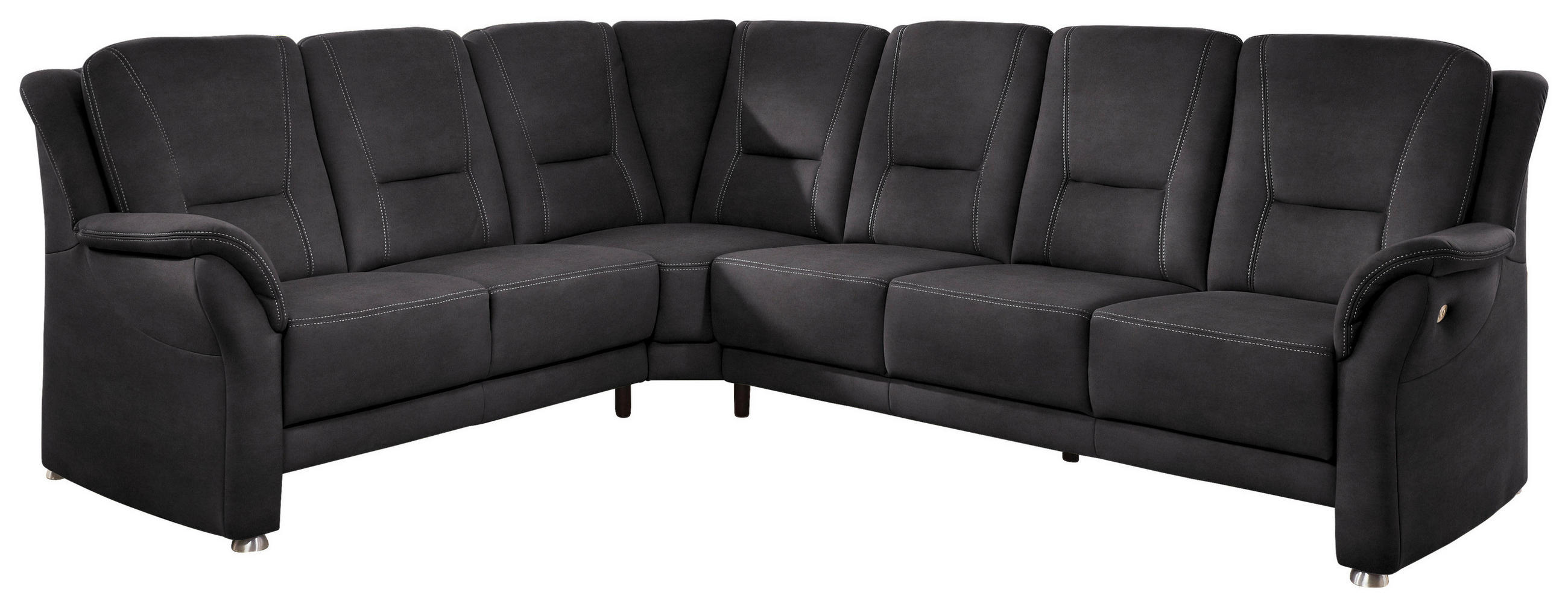 ECKSOFA in Mikrofaser Anthrazit  223/275 cm  - Anthrazit/Beige, KONVENTIONELL, Textil/Metall (223/275cm) - Beldomo Comfort