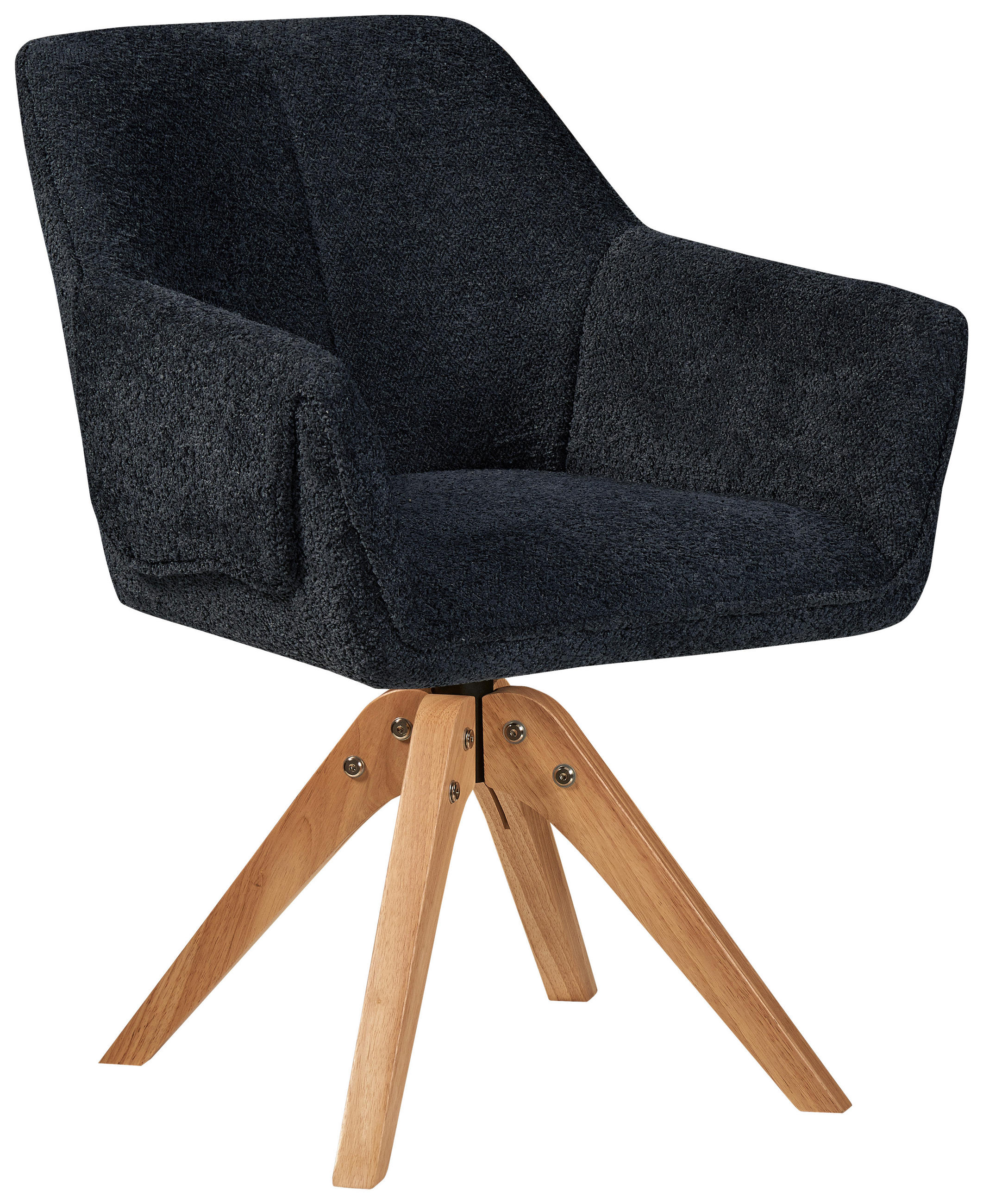 ARMLEHNSTUHL  in Bouclé  - Anthrazit, MODERN, Holz/Textil (60/86,5/63,5cm) - Kayoom