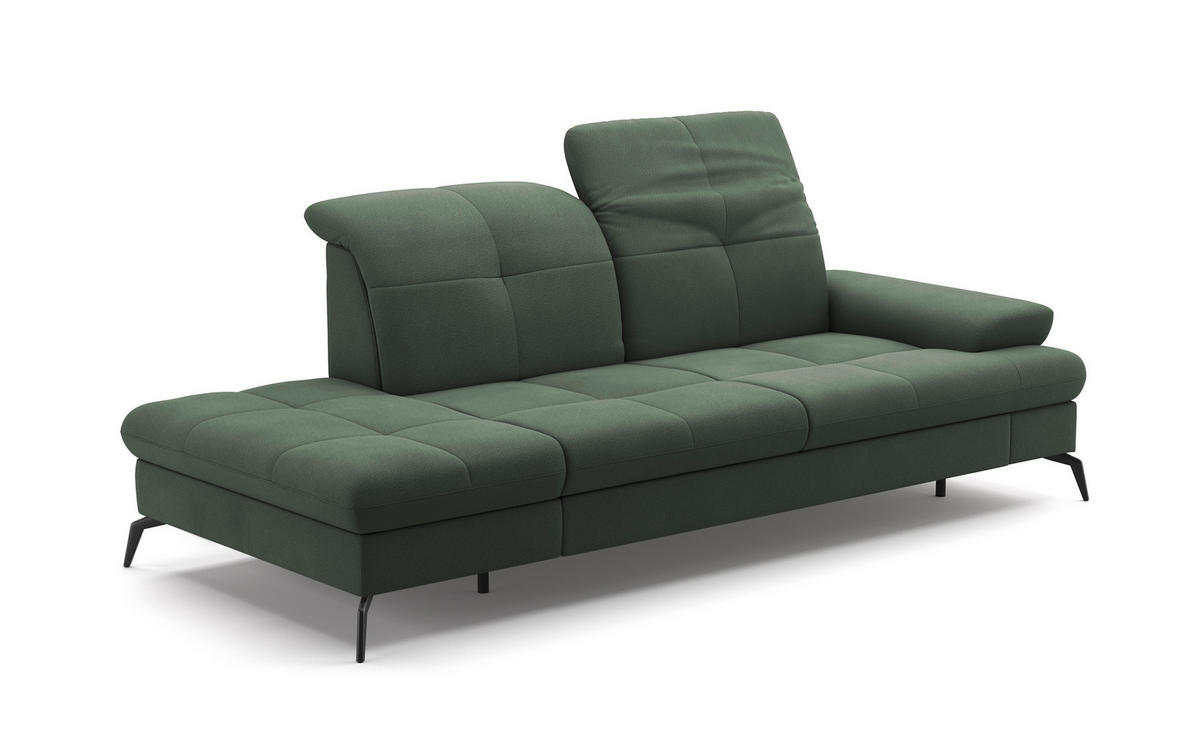 RÉCAMIERE Grün Flachgewebe  - Schwarz/Grün, KONVENTIONELL, Textil/Metall (231/90/122cm) - Sit & More