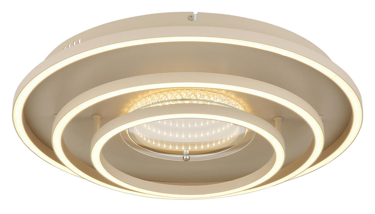 STROPNÍ LED SVÍTIDLO, 51,1/10,8 cm  - bílá/pískové barvy, Design, kov/plast (51,1/10,8cm) - Globo