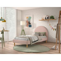 KINDER-/JUNIORBETT - Naturfarben/Rosa, ROMANTIK / LANDHAUS, Holz/Textil (90/200cm) - Vipack