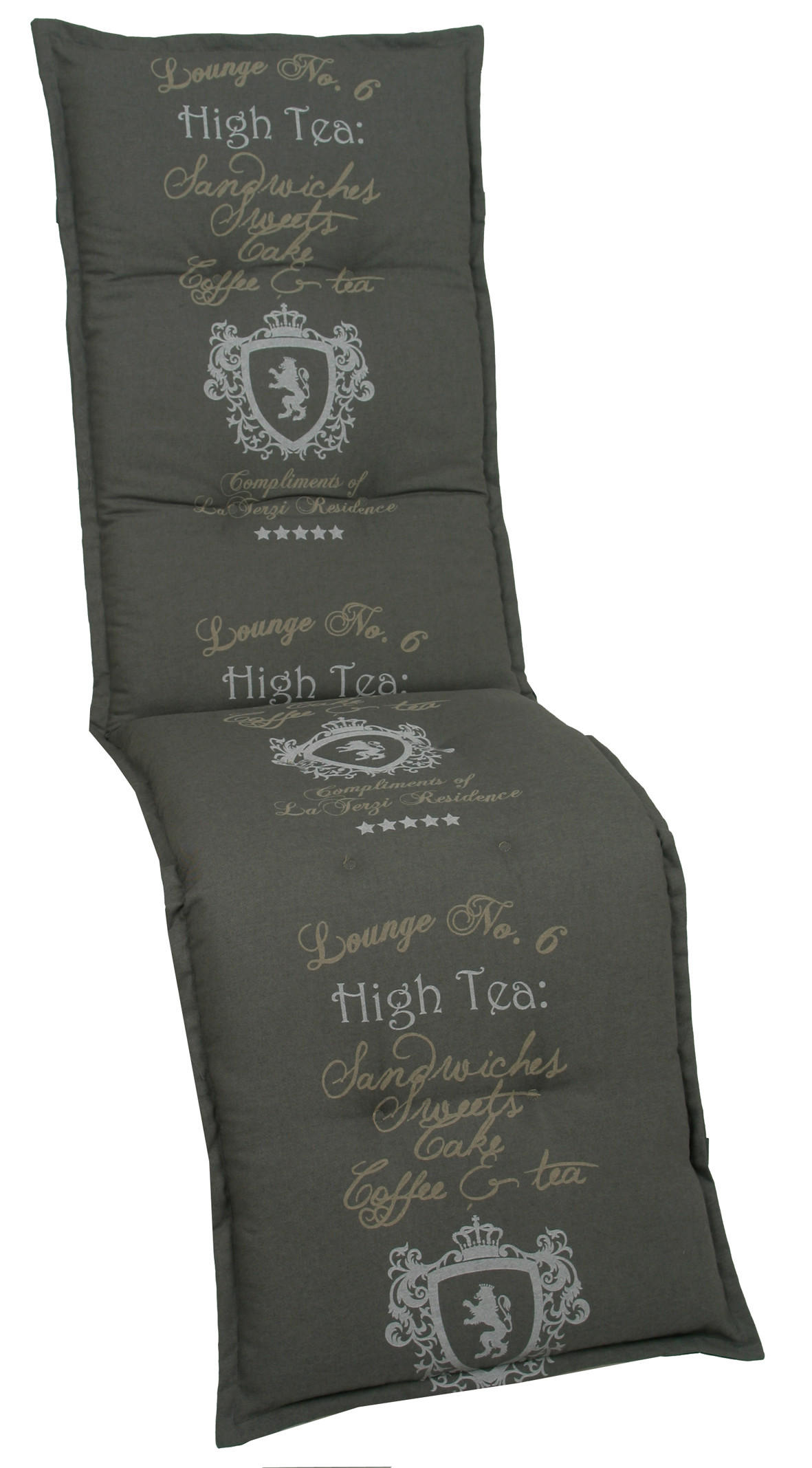 RELAXSESSELAUFLAGE Schriftzug  - Anthrazit, Design, Textil (50/7/170cm)