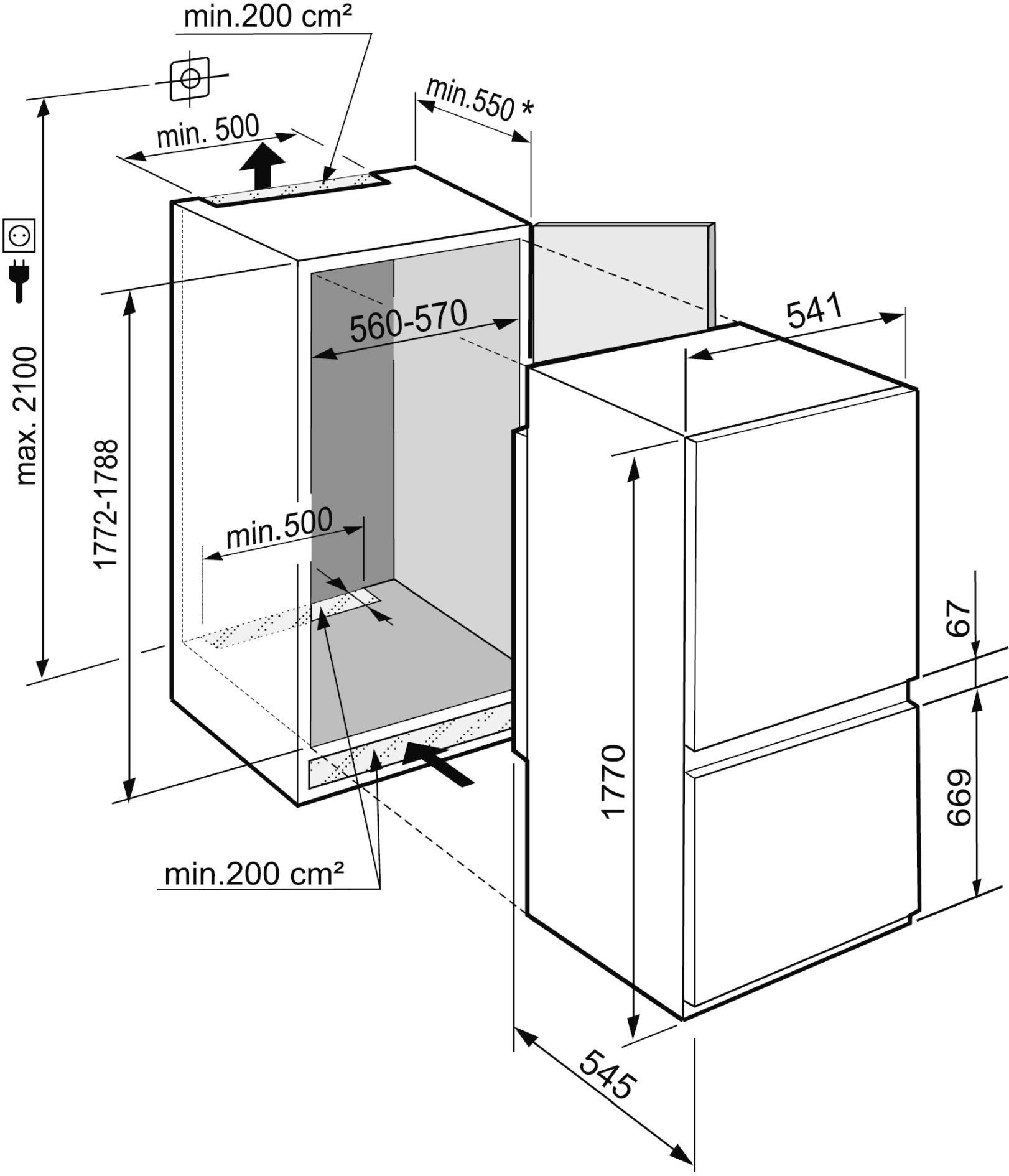 KÜHL-GEFRIER-KOMBINATION ICSe 5103  - Weiß, Basics, Metall (54,1/177/54,5cm) - Liebherr