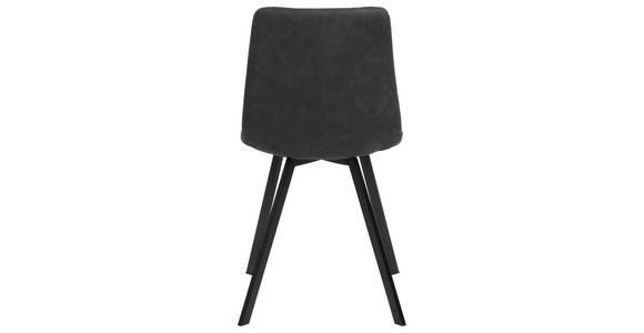STUHL Mikrofaser Schwarz, Dunkelgrau - Dunkelgrau/Schwarz, Design, Textil/Metall (46/88/54cm) - Carryhome