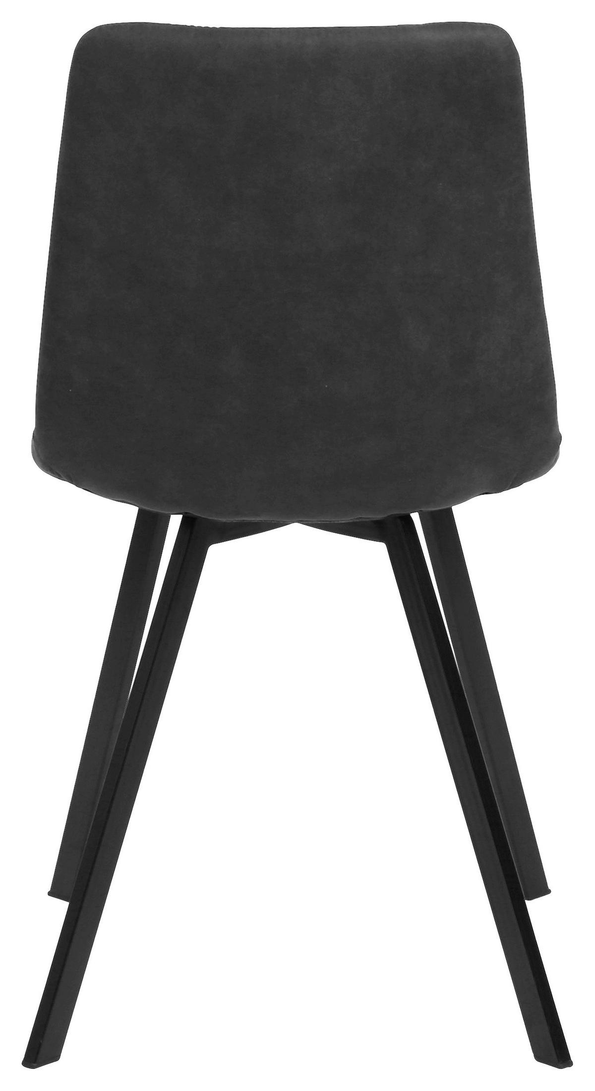 STUHL  in Stahl Mikrofaser  - Dunkelgrau/Schwarz, Design, Textil/Metall (48,5/88/59cm) - Carryhome
