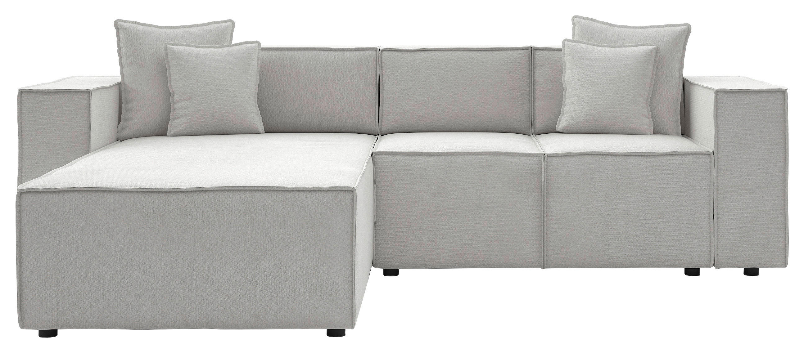 ECKSOFA  Grau Chenille  - Schwarz/Grau, MODERN, Kunststoff/Textil (180/265cm) - Milino