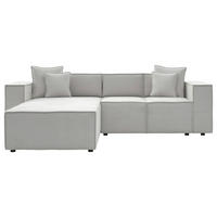 ECKSOFA  Grau Chenille  - Schwarz/Grau, MODERN, Kunststoff/Textil (180/265cm) - Milino