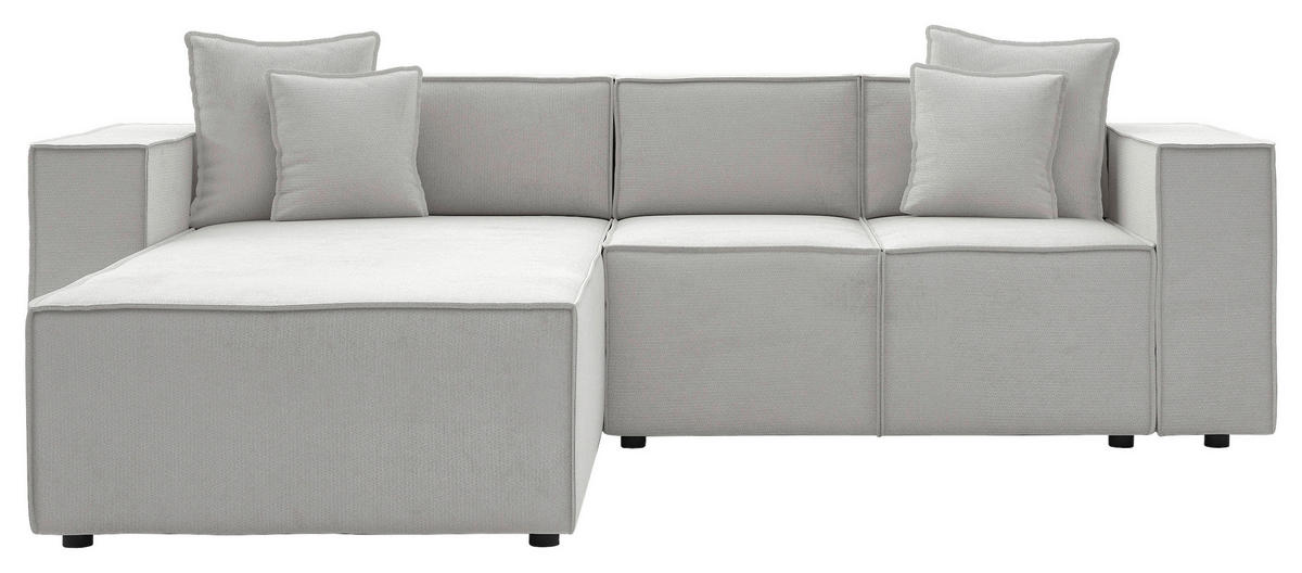 ECKSOFA  Grau Chenille  - Schwarz/Grau, MODERN, Kunststoff/Textil (180/265cm) - Milino