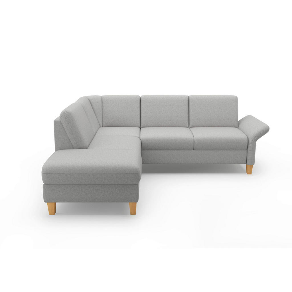 Thumbnail - Sit & More Ecksofa Rochelle E, Hellgrau, Textil, Buche, massiv, 5,5-Sitzer, Ottomane links, L-Form, 240x216 cm, Goldenes...