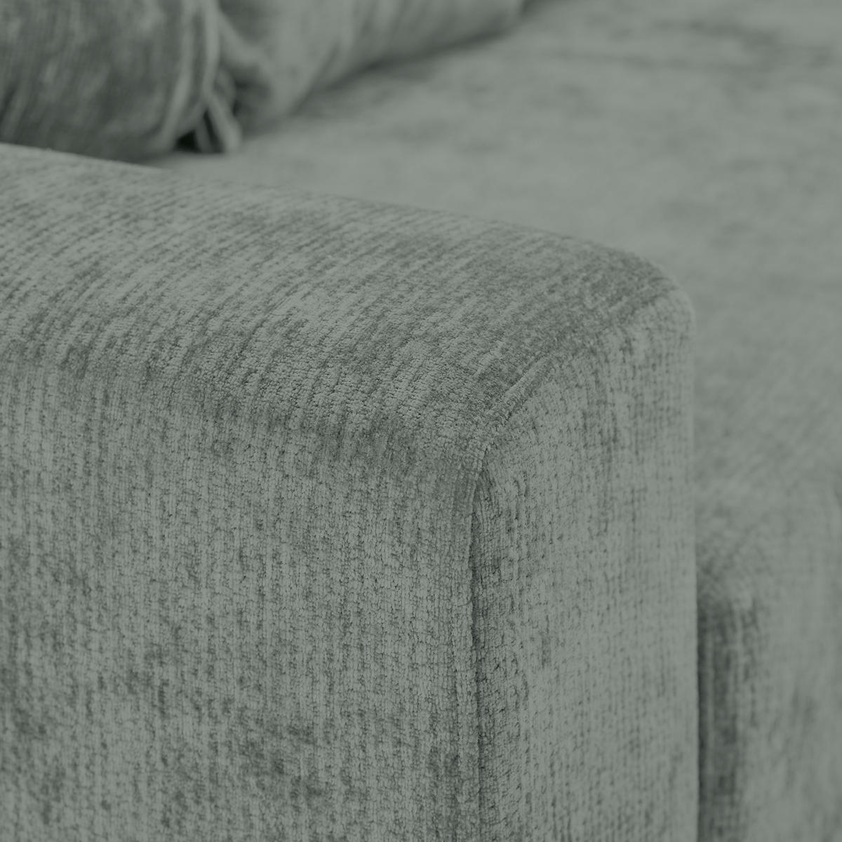 WOHNLANDSCHAFT Hellgrau Chenille  - Hellgrau/Schwarz, KONVENTIONELL, Kunststoff/Textil (183/311/140cm) - Ti'me