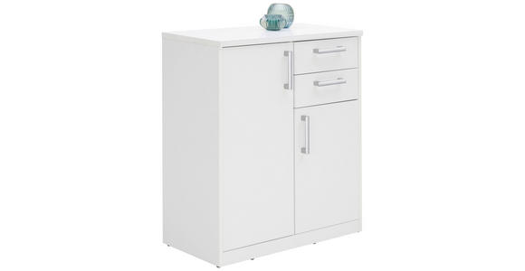 KOMMODE , 72/84/36 cm, 2 Schublade(n)  - Silberfarben/Schwarz, Basics, Holzwerkstoff/Kunststoff (72/84/36cm) - Xora