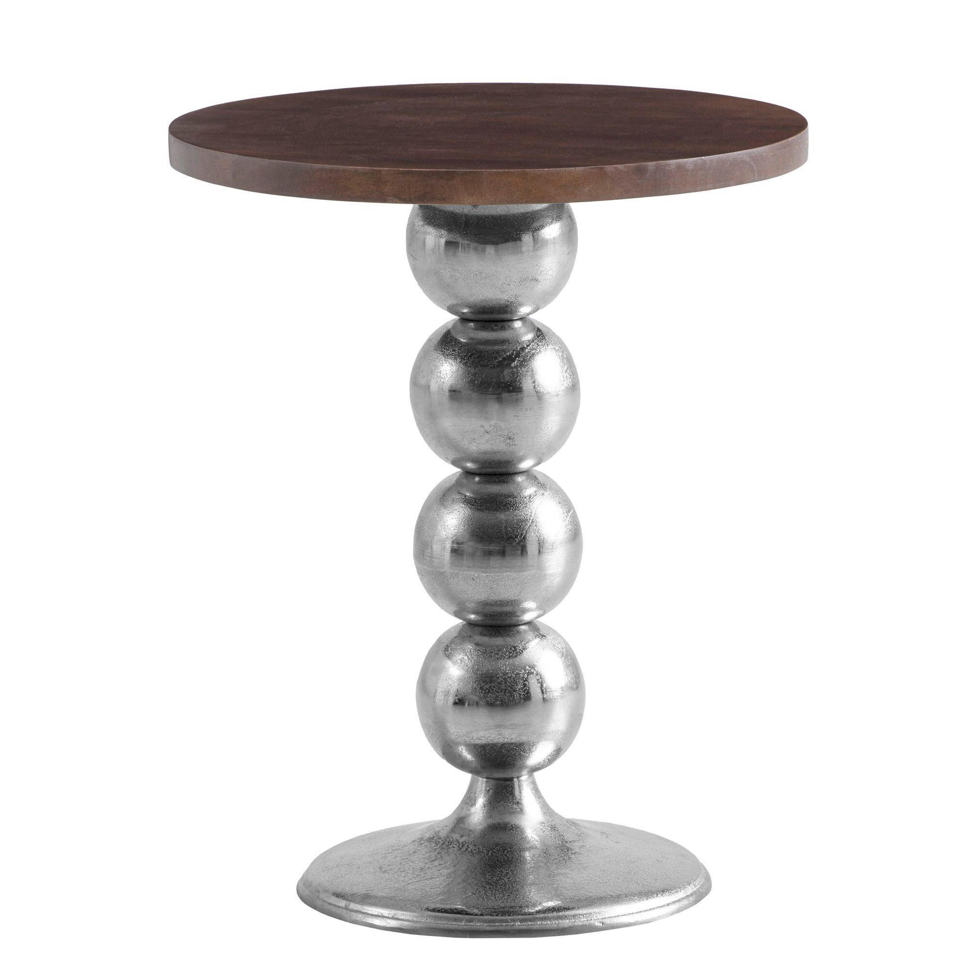 BEISTELLTISCH in Holz 50/50/61,5 cm  - Silberfarben/Braun, Design, Holz/Metall (50/50/61,5cm) - Livetastic