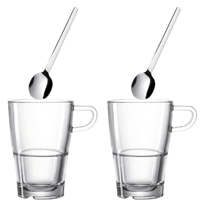 GLÄSERSET SENSO 4-teilig  - Edelstahlfarben/Transparent, Basics, Glas/Metall (18,70/15,20/8,50cm) - Leonardo