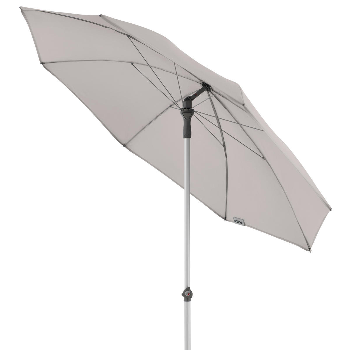 SONNENSCHIRM 200 cm Hellgrau  - Silberfarben/Hellgrau, KONVENTIONELL, Textil/Metall (200/200cm) - Doppler