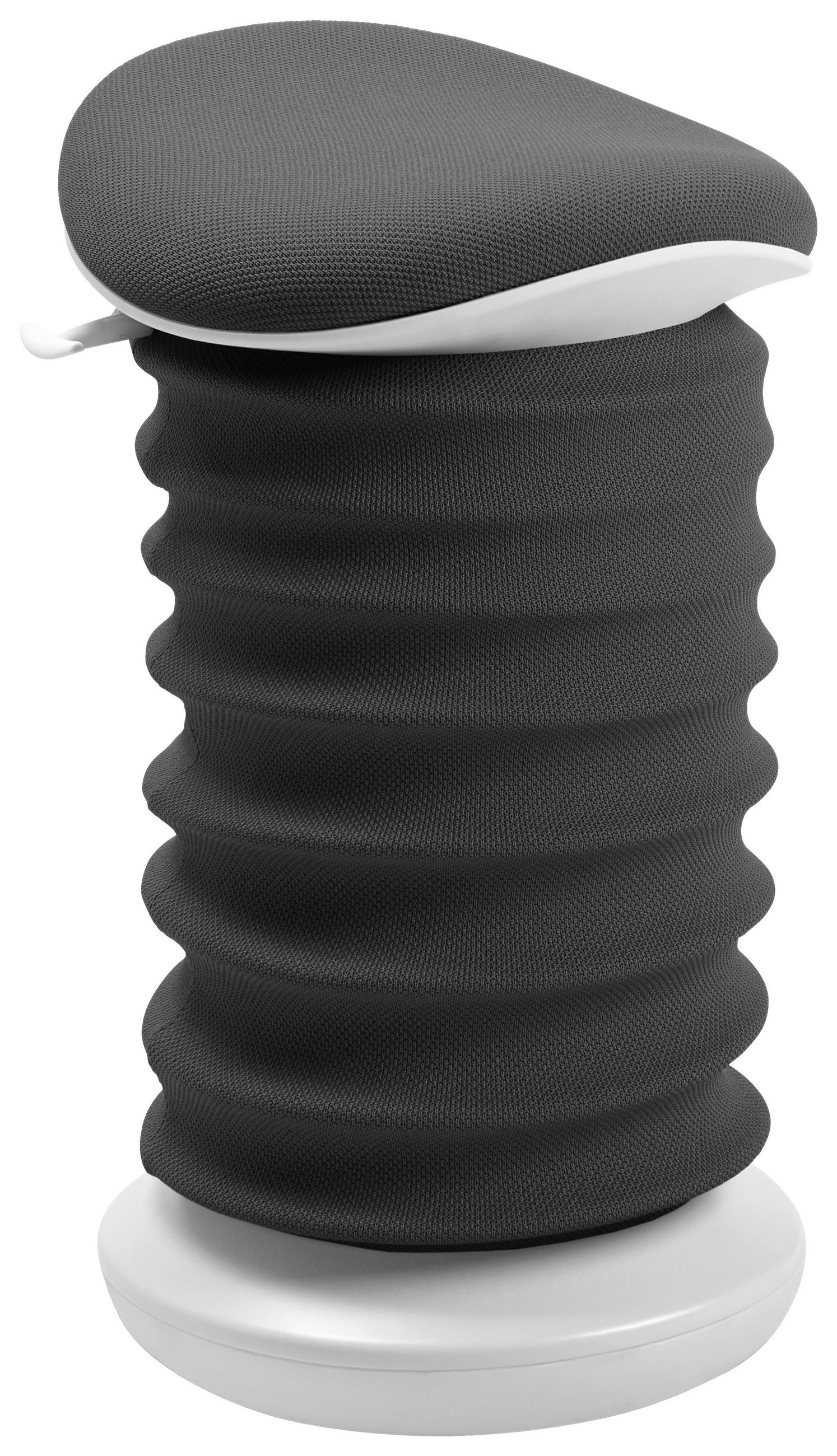 BÜROHOCKER Weiß, Dunkelgrau  - Dunkelgrau/Weiß, Design, Kunststoff/Textil (37,5/53-64/36cm) - Topstar