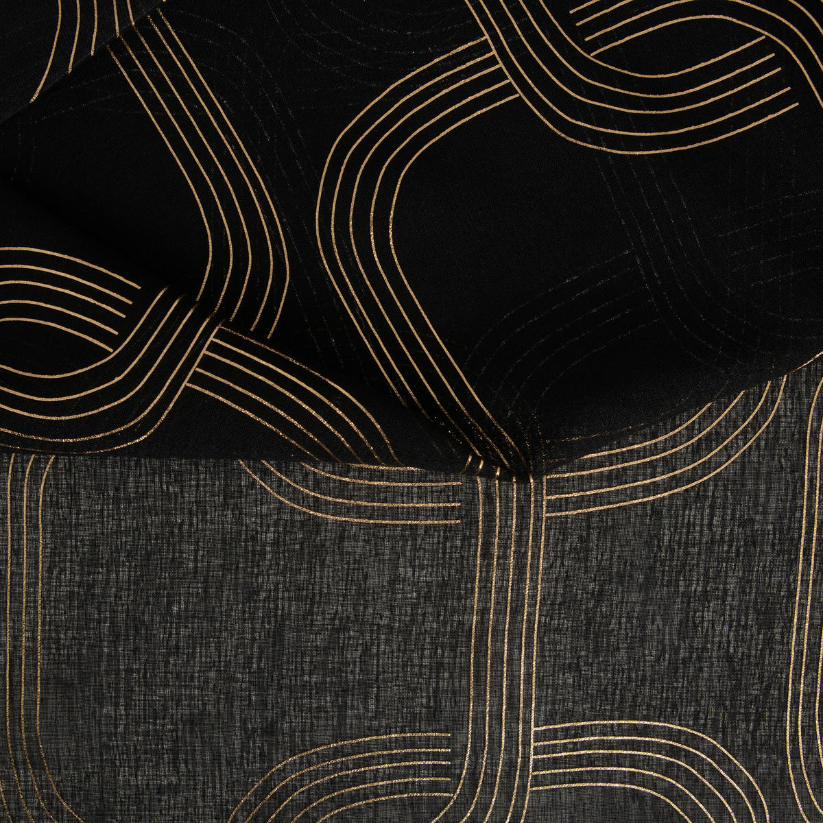 FERTIGVORHANG transparent  - Schwarz, Basics, Textil (140/240cm)
