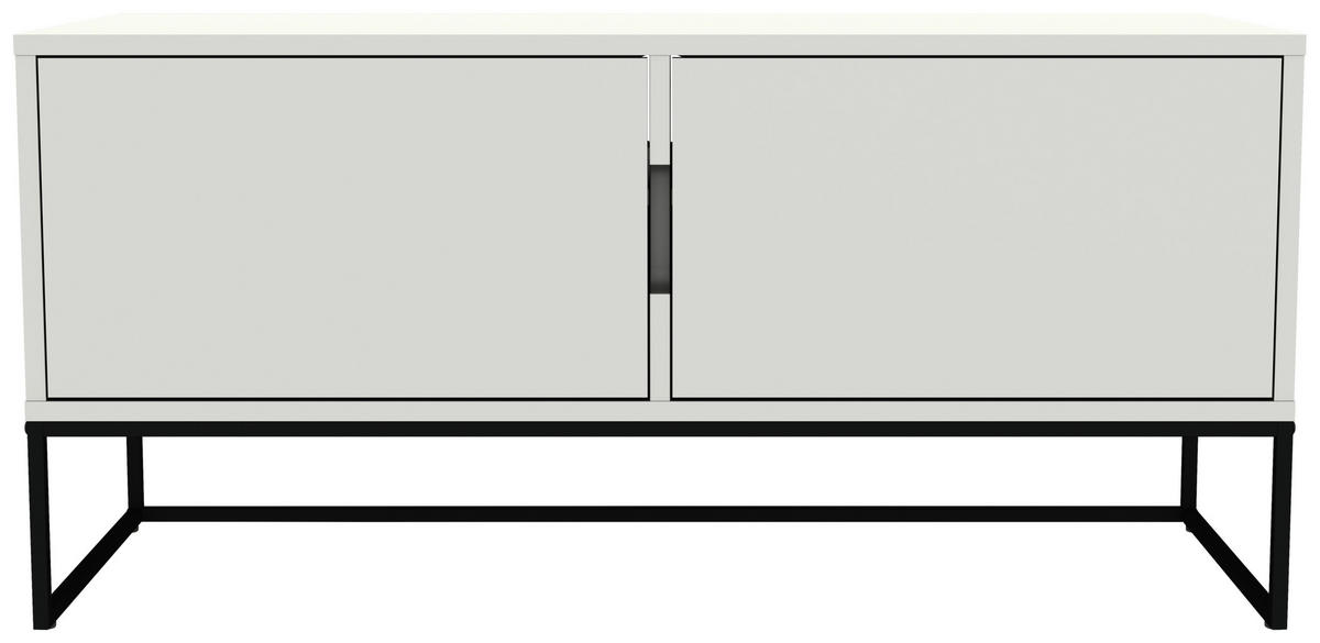 NÍZKÁ KOMODA, bílá, 118/57/43 cm - bílá/černá, Design, kov/kompozitní dřevo (118/57/43cm)