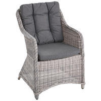 GARTENSESSEL Aluminium Hellgrau, Dunkelgrau  - Dunkelgrau/Hellgrau, ROMANTIK / LANDHAUS, Kunststoff/Textil (65/92/75cm) - Ambia Garden