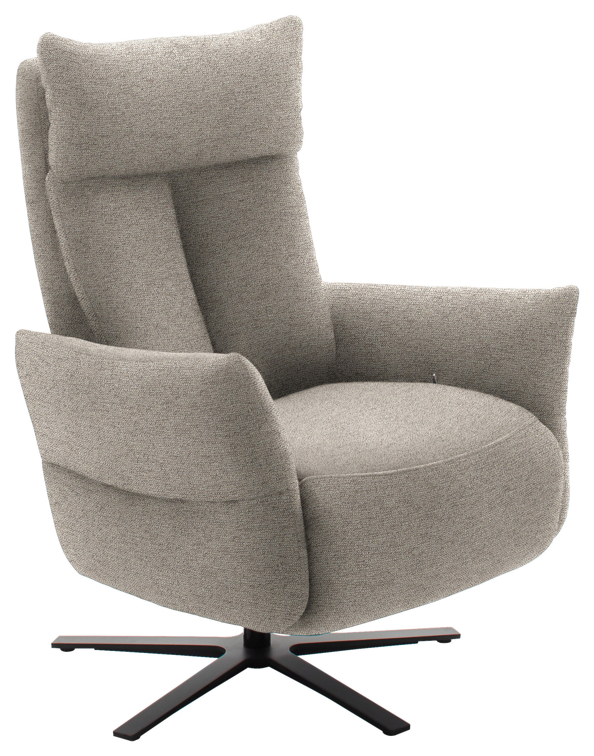 FERNSEHSESSEL Chenille Beige  - Beige/Schwarz, Design, Textil/Metall (74/115/85cm) - Schöner Wohnen