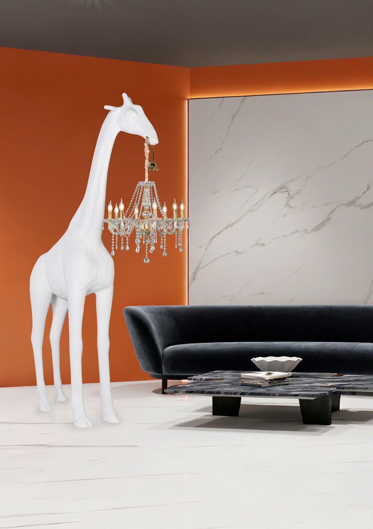 DEKOGIRAFFE - Transparent/Goldfarben, LIFESTYLE, Kunststoff/Metall (76/186/260cm) - Glandor