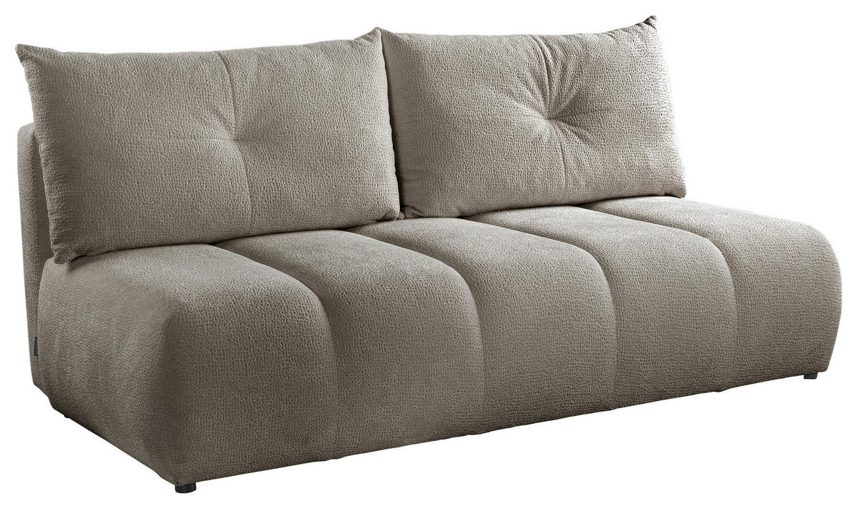 SCHLAFSOFA  mit Bettkasten erhältlich, Bettfunktion erhältlich Struktur Hellgrau  - Creme/Hellgrau, Design, Holz/Textil (209/100/103cm) - MID.YOU