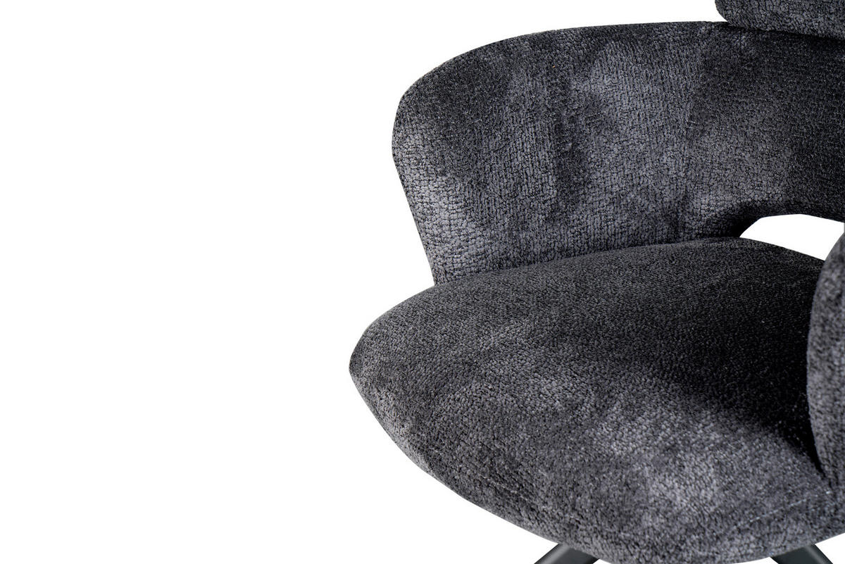 ARMLEHNSTUHL  Sitzfläche 360° drehbar Mikrofaser  Grau  - Grau, MODERN, Textil/Metall (61/88/63cm) - Livetastic