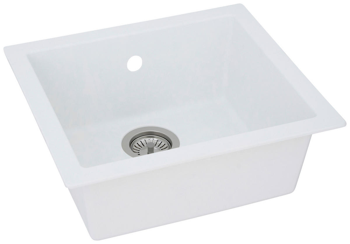 SPÜLE 1712OHIO50X44W  - Weiß, Trend, Glas/Kunststoff (50/19/44cm) - Respekta