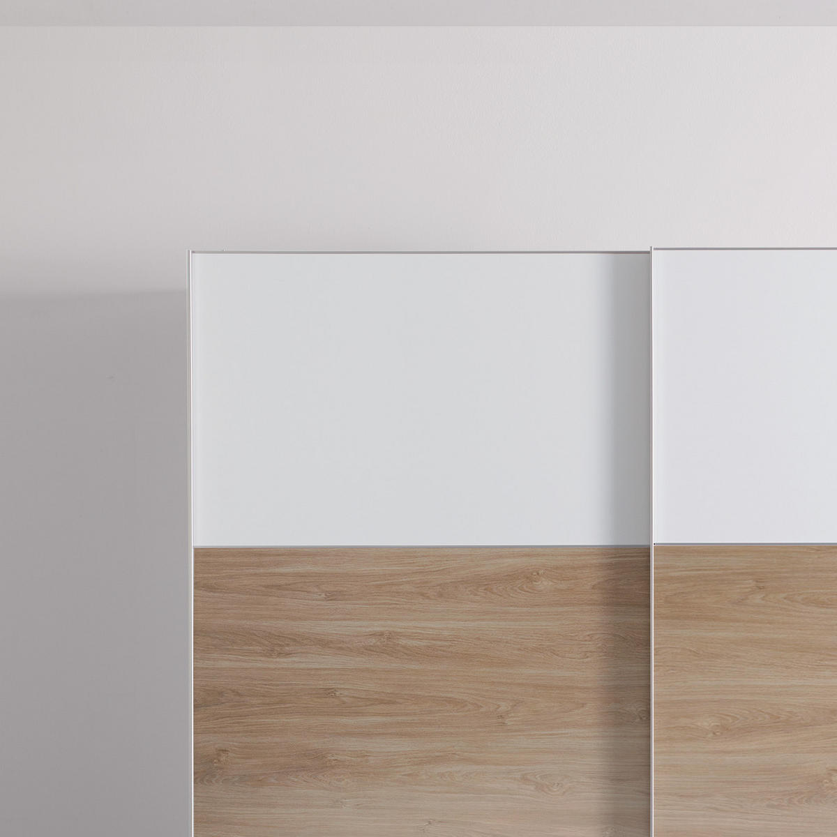 SCHWEBETÜRENSCHRANK in Weiss, Eichefarben  - Weiss/Eichefarben, Modern (336/222/68cm) - MID.YOU