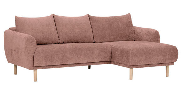 ECKSOFA Altrosa Flachgewebe  - Buchefarben/Altrosa, KONVENTIONELL, Holz/Textil (230/144cm) - Carryhome