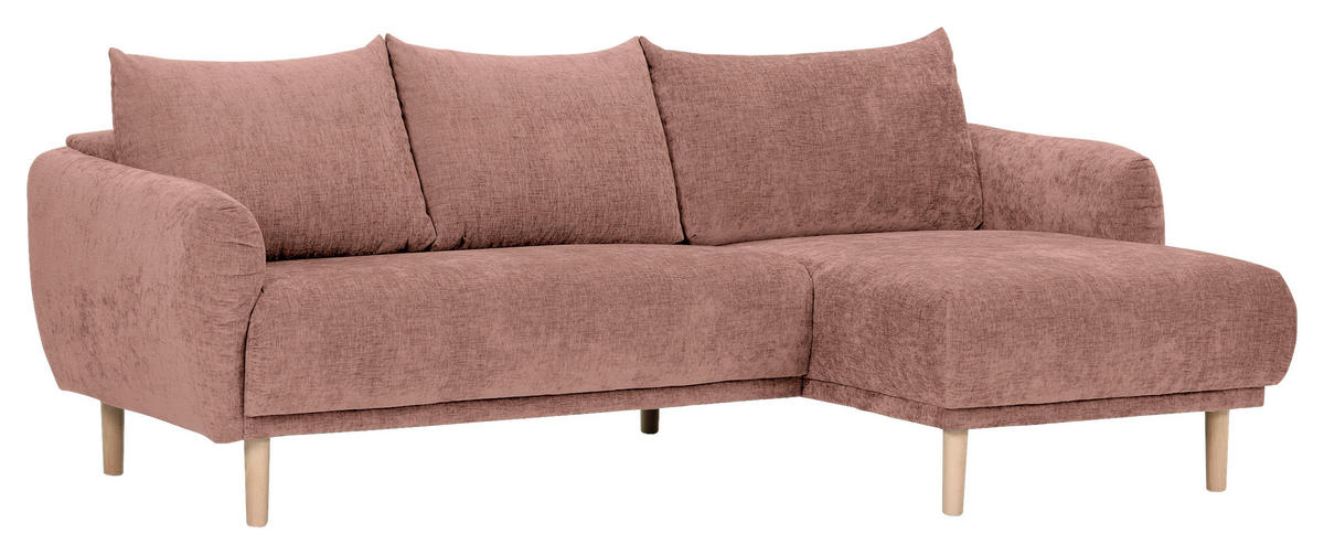 ECKSOFA Altrosa Flachgewebe  - Buchefarben/Altrosa, KONVENTIONELL, Holz/Textil (230/144cm) - Carryhome