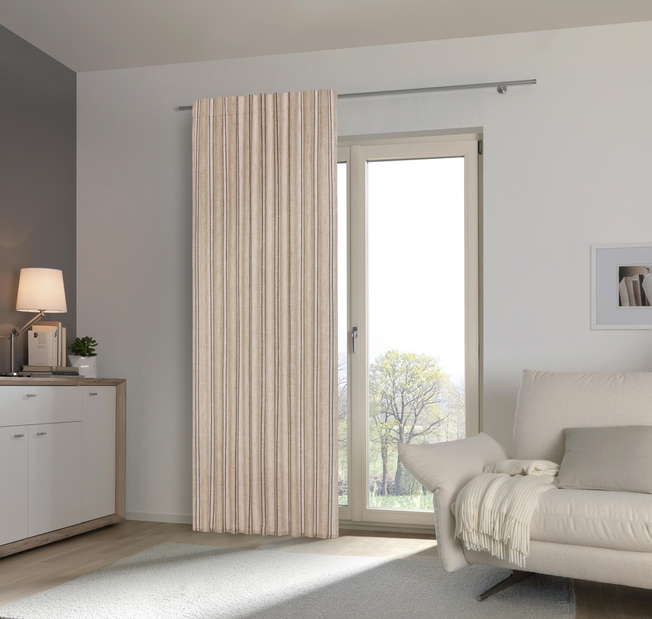 FERTIGVORHANG halbtransparent  - Beige, Design, Textil (140/245cm) - Esposa