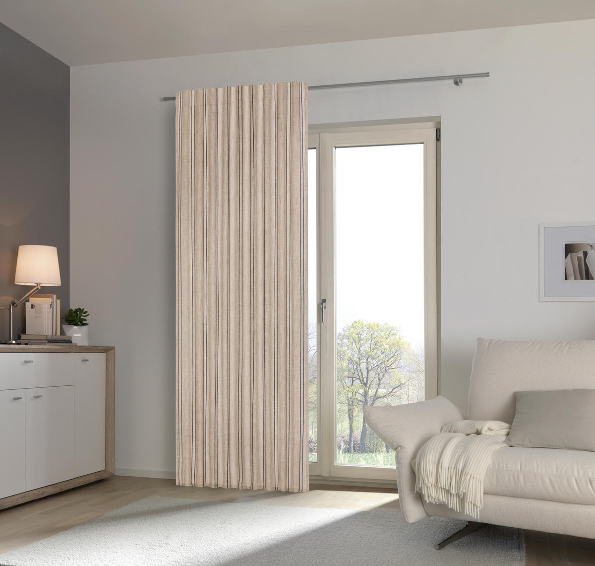 FERTIGVORHANG halbtransparent  - Beige, Design, Textil (140/245cm) - Esposa