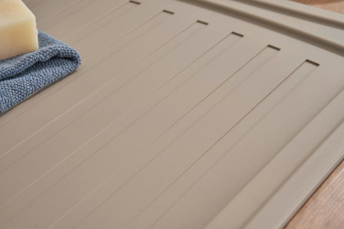 SPÜLE 1712BOSTON100X50B  - Beige, Trend, Glas/Kunststoff (100/20/50cm) - Respekta