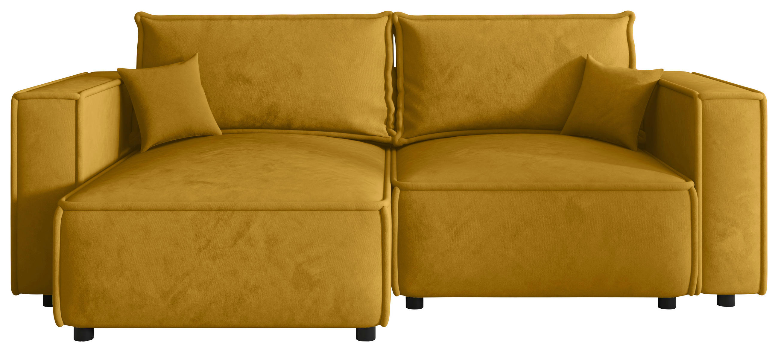 ECKSOFA  in Webstoff Senfgelb  153/250 cm  - Senfgelb/Schwarz, MODERN, Kunststoff/Textil (153/250cm) - Xora