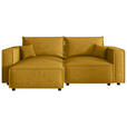 ECKSOFA Senfgelb Webstoff Zierkissen, Rückenkissen, Rücken echt  - Senfgelb/Schwarz, MODERN, Kunststoff/Textil (153/250cm) - Xora