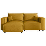 ECKSOFA Senfgelb Webstoff Zierkissen, Rückenkissen, Rücken echt  - Senfgelb/Schwarz, MODERN, Kunststoff/Textil (153/250cm) - Xora