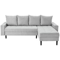 ECKSOFA in Webstoff Hellgrau  231/157 cm  - Hellgrau/Schwarz, KONVENTIONELL, Kunststoff/Textil (231/157cm) - P & B