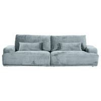 BIGSOFA in Chenille Hellblau  - Schwarz/Hellblau, Konventionell, Kunststoff/Textil (282/73/115cm) - MID.YOU
