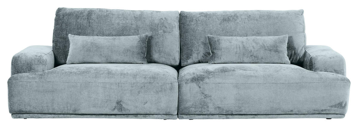 BIGSOFA in Chenille Hellblau  - Schwarz/Hellblau, Konventionell, Kunststoff/Textil (282/73/115cm) - MID.YOU